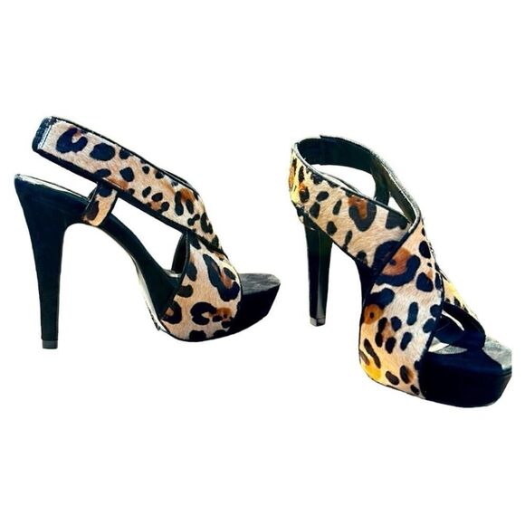 Diane Von Furstenberg Leopard Print Pony Hair Platform Heels – Size 8 - Picture 11 of 17
